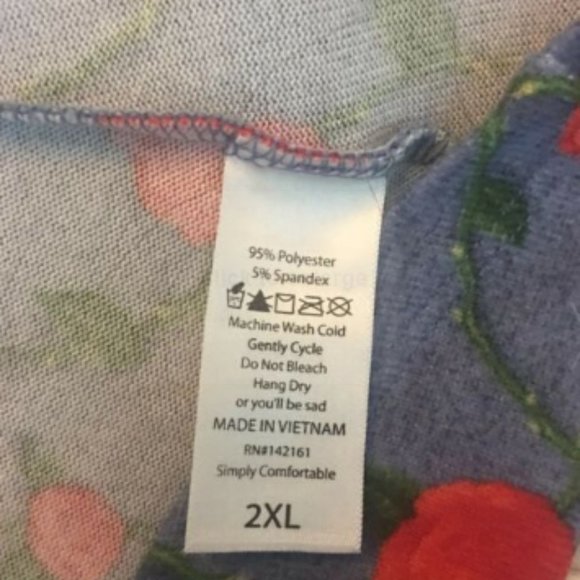 LuLaRoe Caroline Cardigan Sweater 2XL Blue w Red - Picture 6 of 6